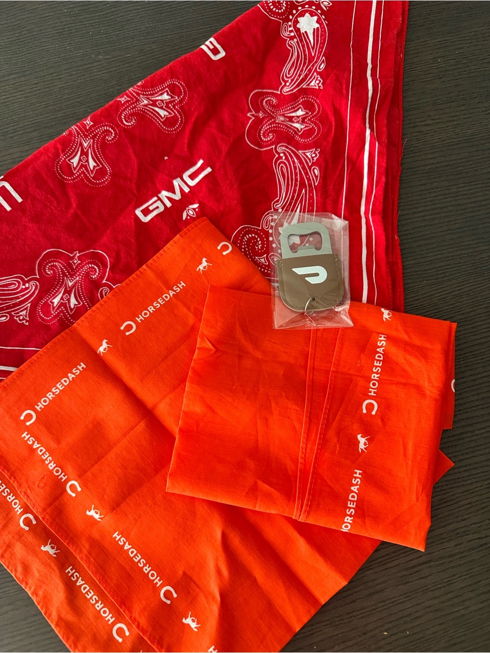 Free ✨ DoorDash Bandanas + GMC Red Bandana & Bottle Opener Keychain